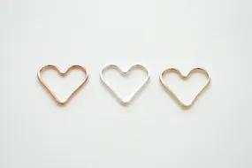 14k gold Wholesale filled, 14k rose gold filled, or sterling silver Open Heart Wire, Heart connector link spacer, Heart Jump Rings, 18 gauge wire,E124