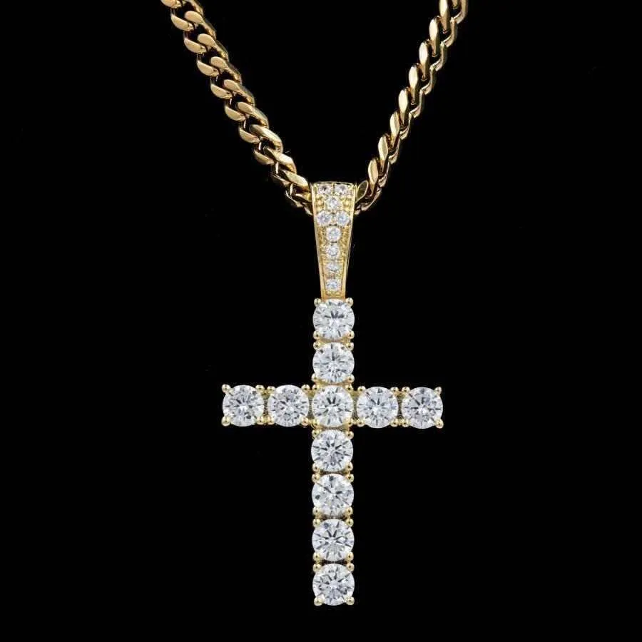 18k Vermeil Diamond Cross