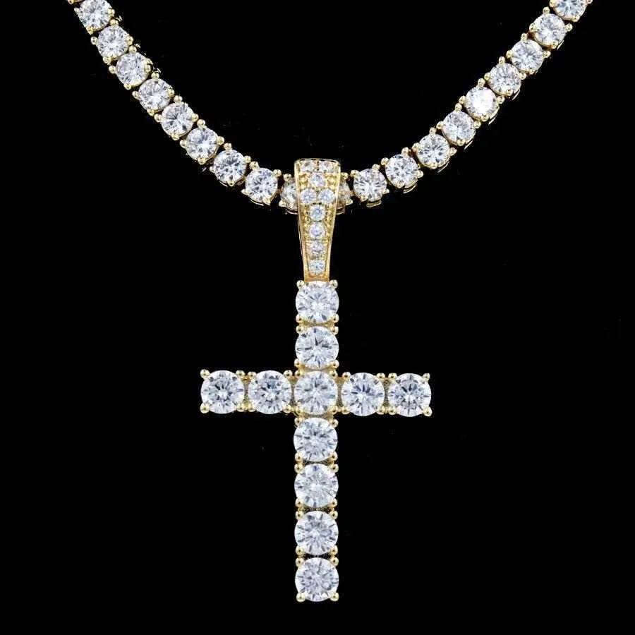 18k Vermeil Diamond Cross