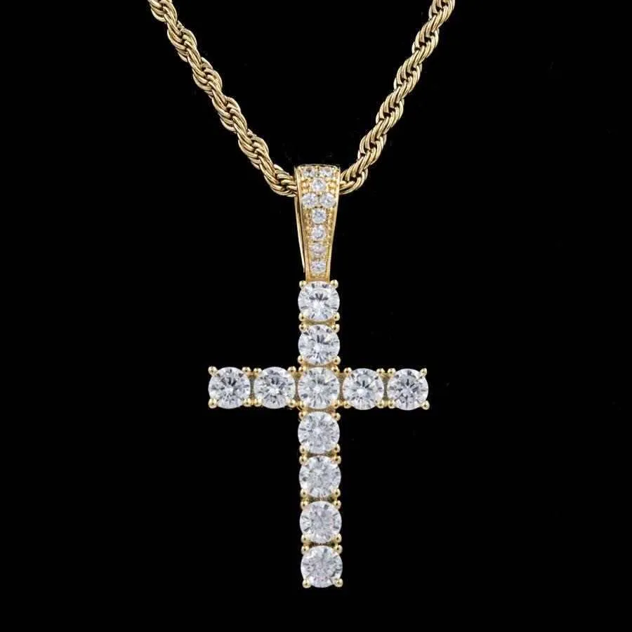 18k Vermeil Diamond Cross