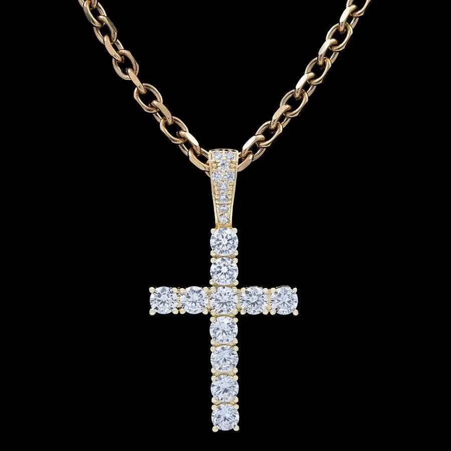 18k Vermeil Diamond Cross