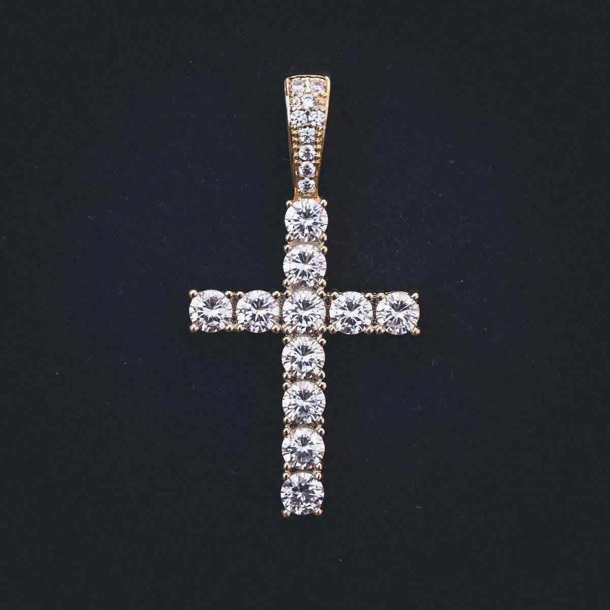 18k Vermeil Diamond Cross