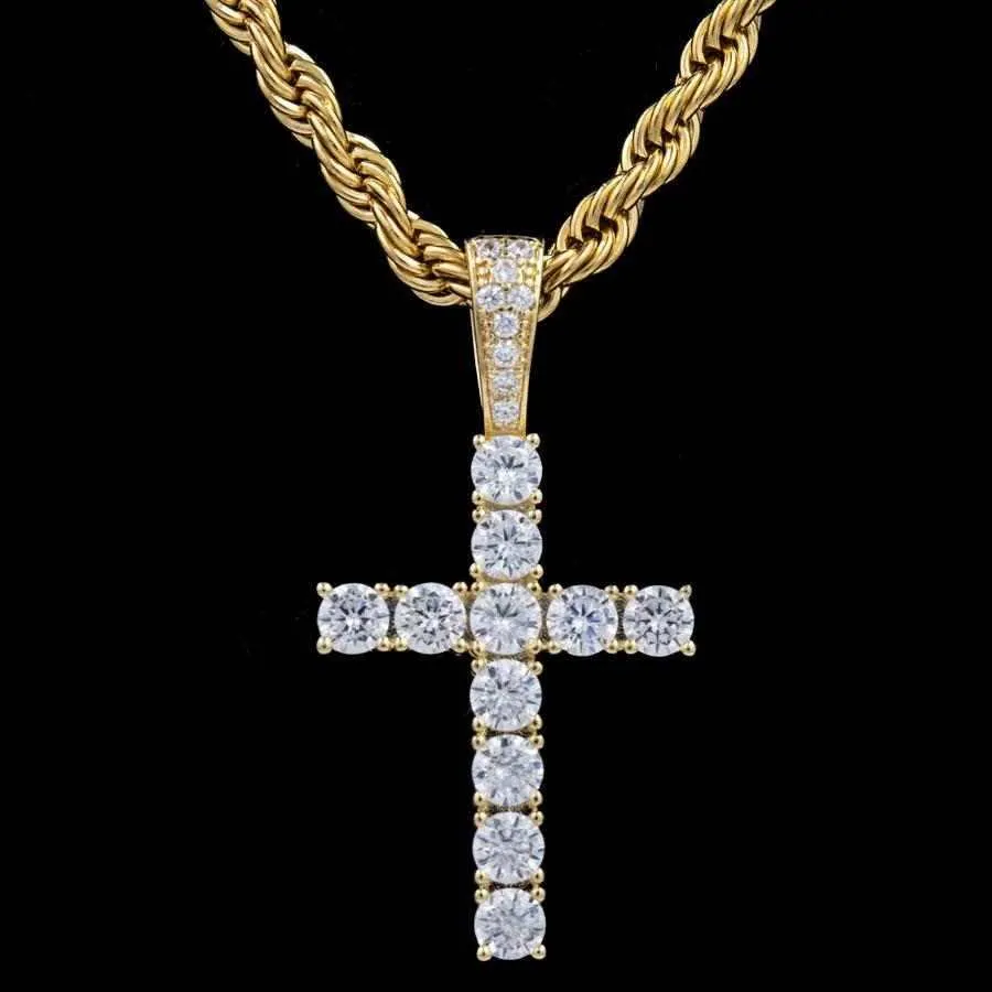 18k Vermeil Diamond Cross