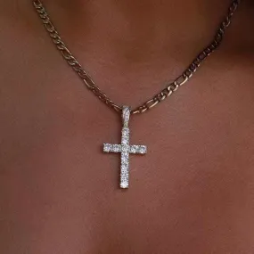 18k Vermeil Diamond Cross