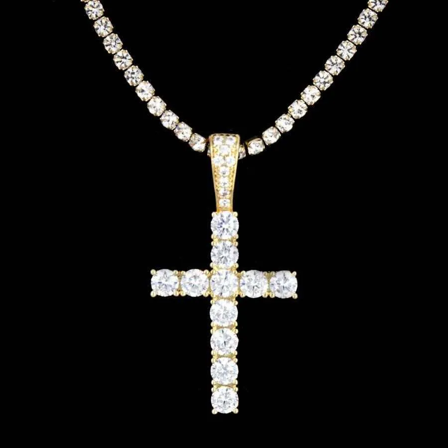 18k Vermeil Diamond Cross