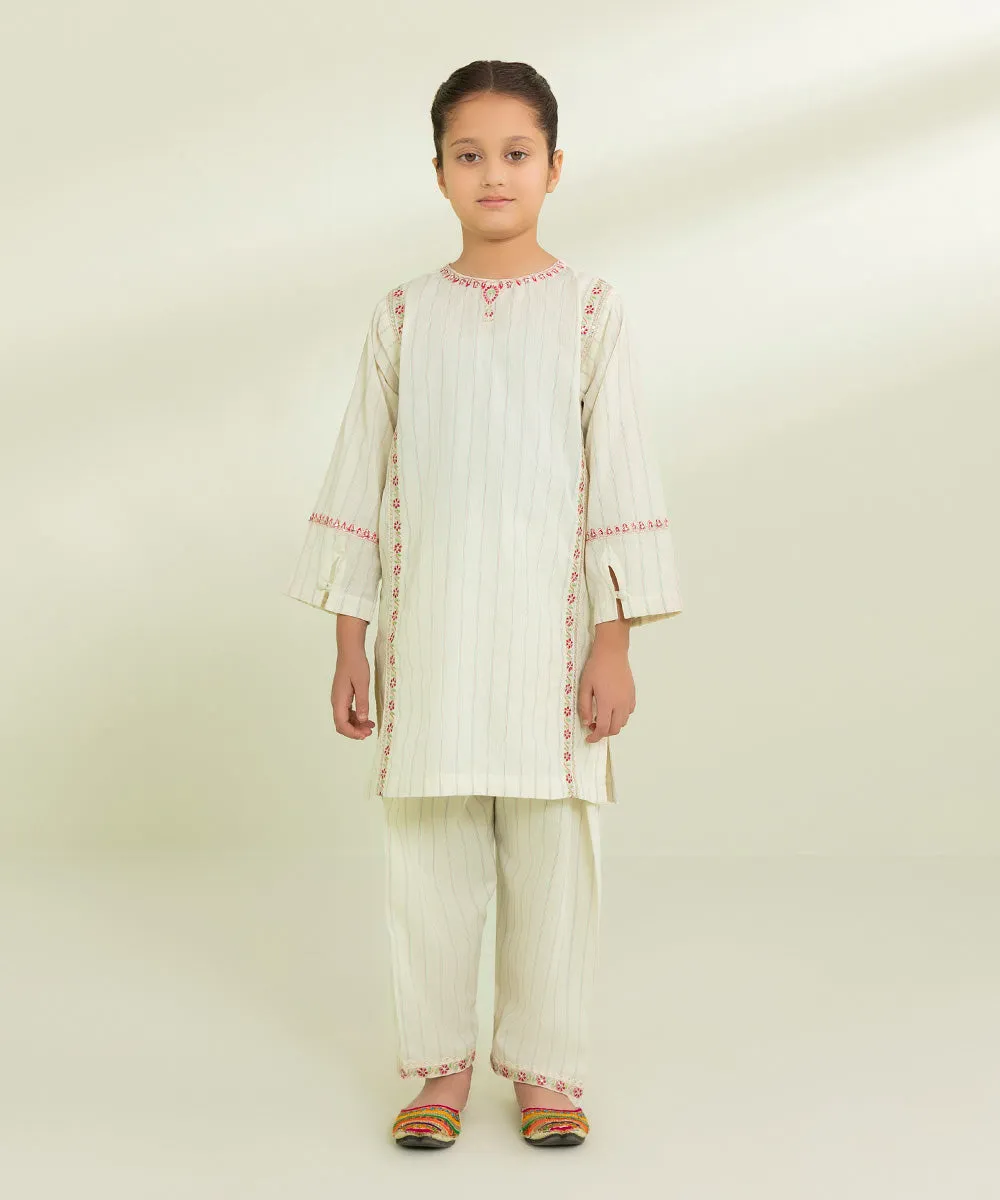 2 Piece - Embroidered Multi Neps Suit