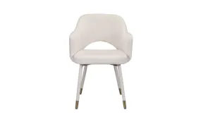 22 Cream Velvet And Gold Solid Color Parsons Chair