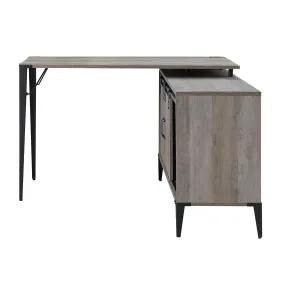 48 Gray and Black L Shape Writing Desk