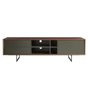 71 Media TV Stand In Walnut And Dark Gray