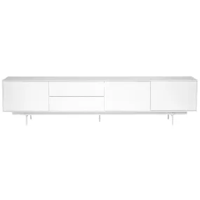 82 White Manufactured And Wood Cabinet Enclosed Storage TV Stand