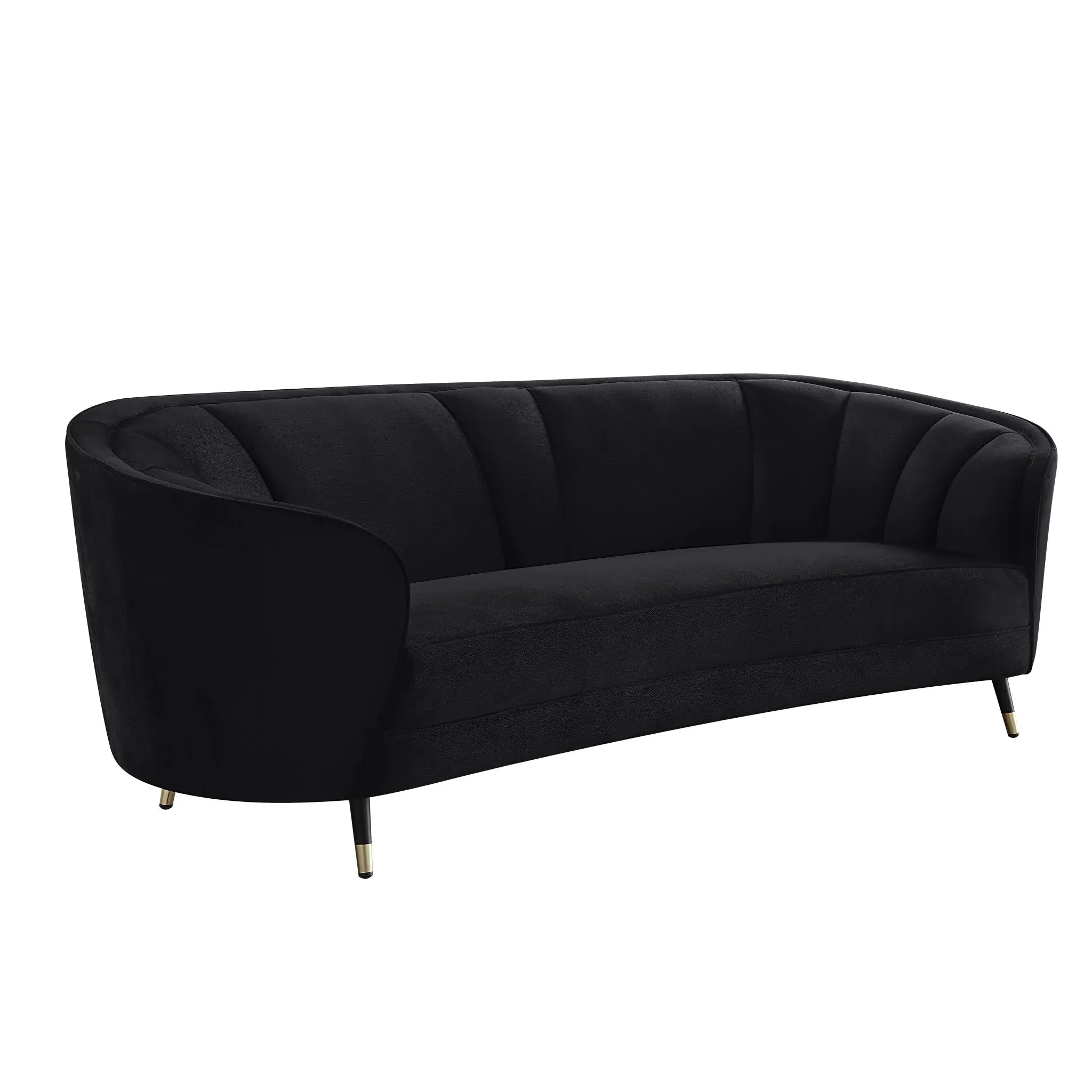 92 Black Velvet Sofa