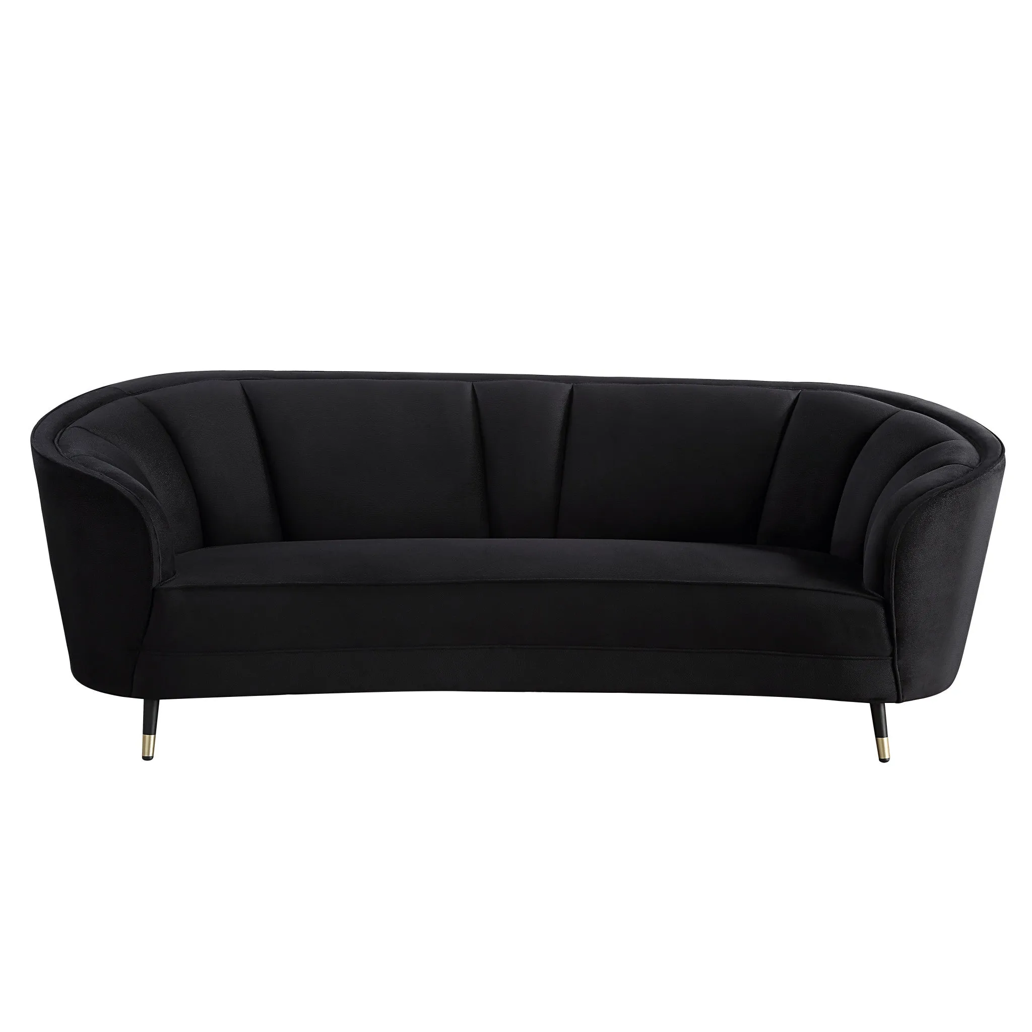 92 Black Velvet Sofa