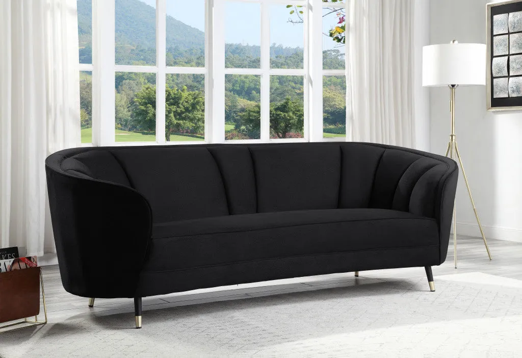 92 Black Velvet Sofa