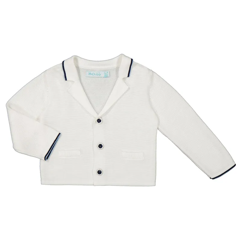 Abel & Lula Baby Cardigan_White 5344-1