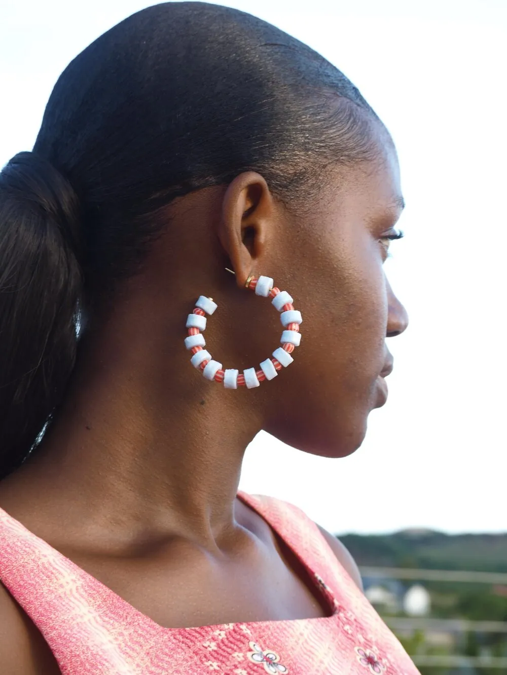 AKETEKETE Ada Beaded Hoop Earring