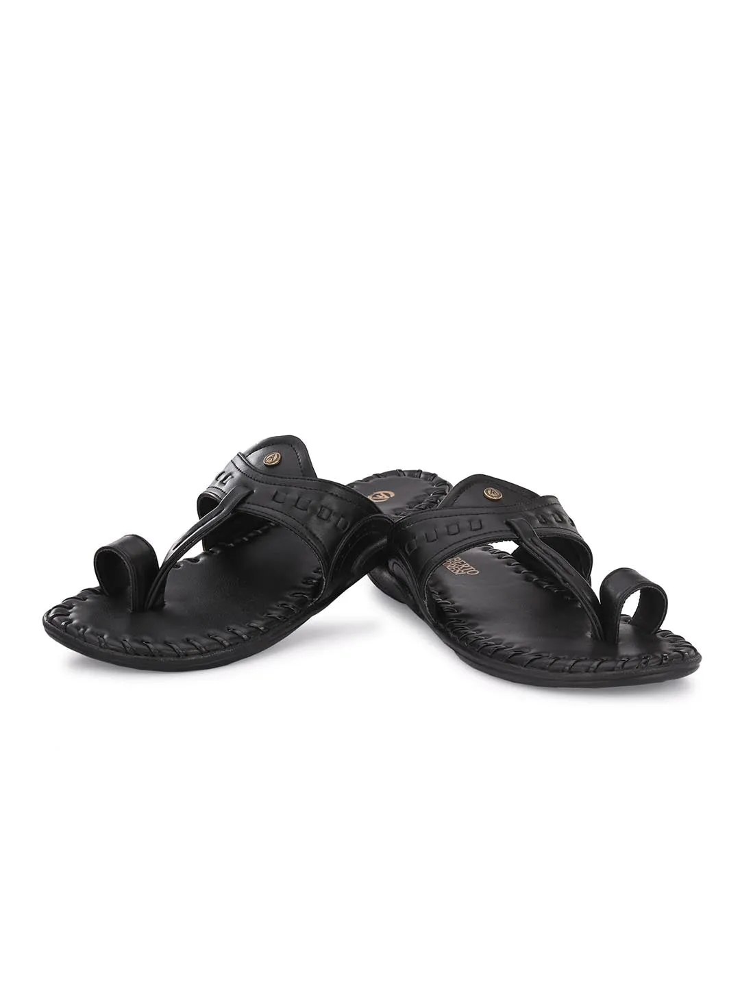 Alberto Torresi Black Flats Slipoer For Men