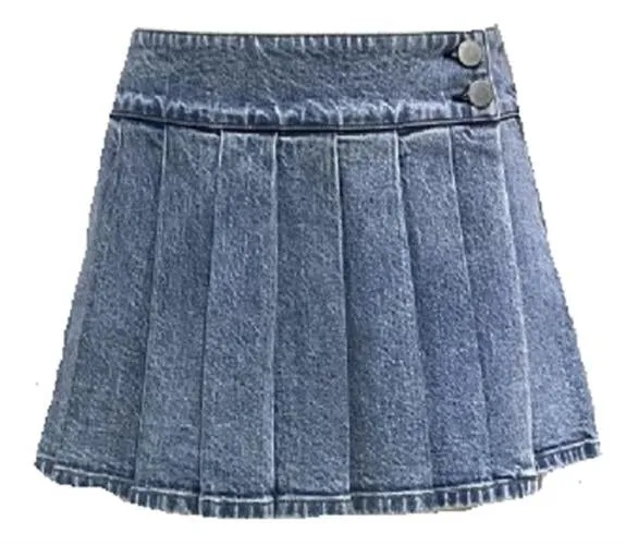 Alice   Olivia - Noah Denim Pleated Skort - Georgia Vintage Blue