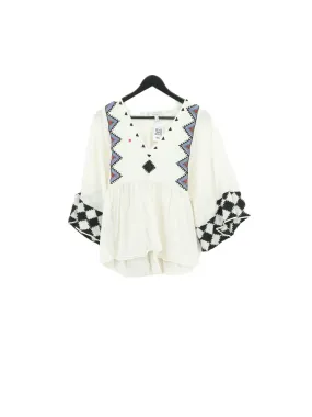 & Other Stories Women's Blouse UK 10 White 100% Cotton