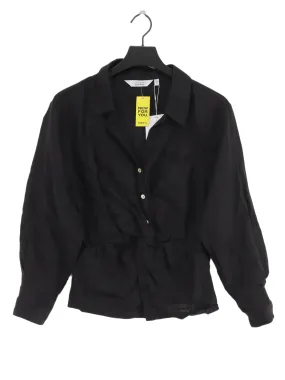 & Other Stories Women's Blouse UK 14 Black 100% Linen