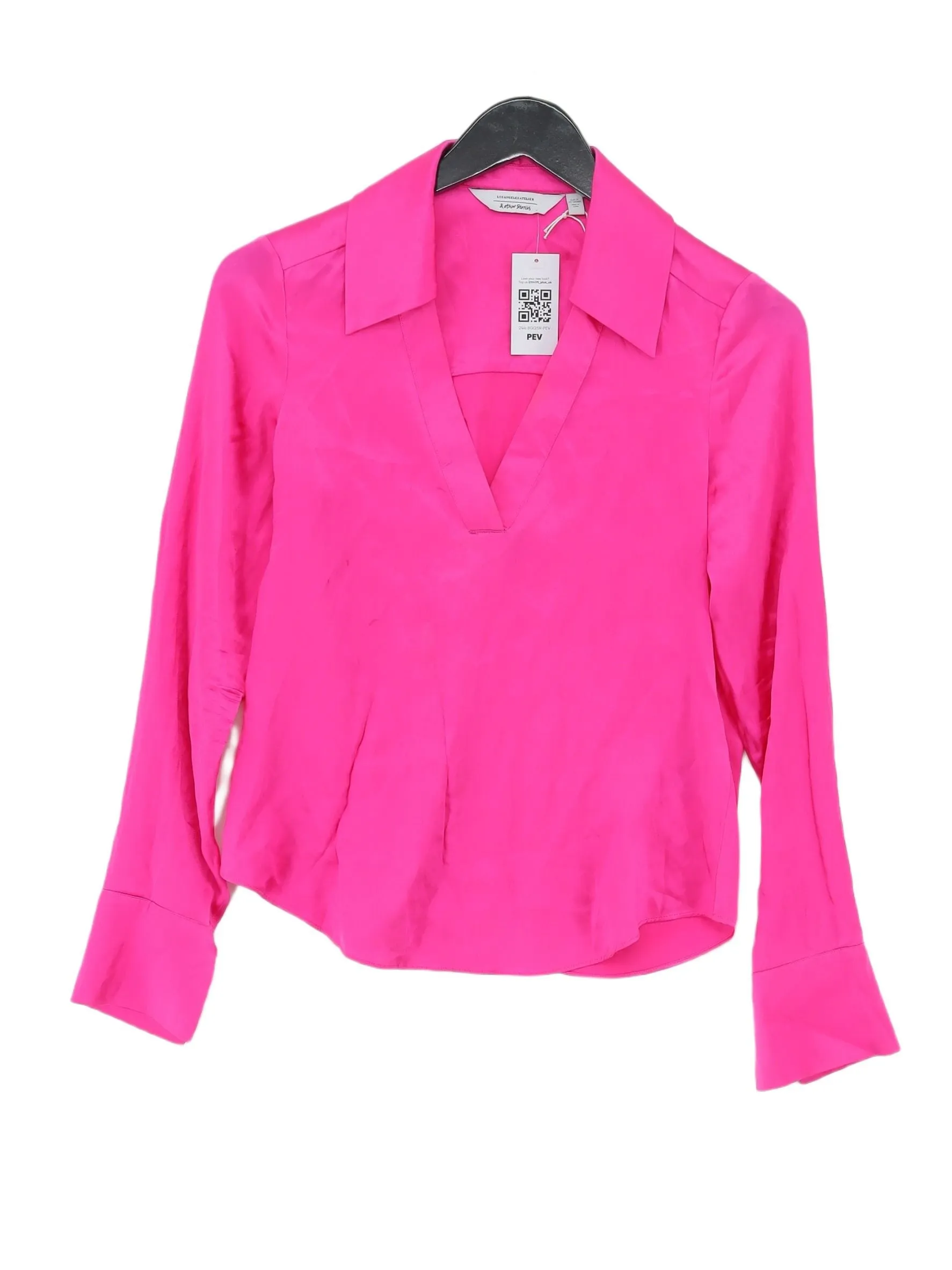 & Other Stories Women's Blouse UK 6 Pink Silk with Elastane