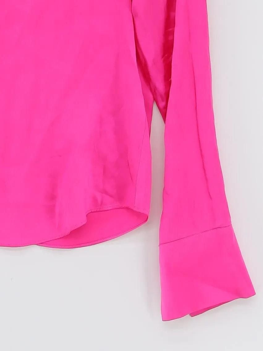 & Other Stories Women's Blouse UK 6 Pink Silk with Elastane