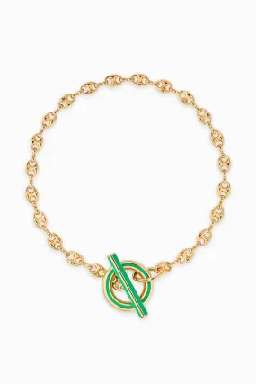 Aurelie Bidermann Tarsila Chain Necklace - Gold/ Green