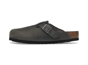 Birkenstock Boston "Soft Footbed Oiled Leather Iron Grey"