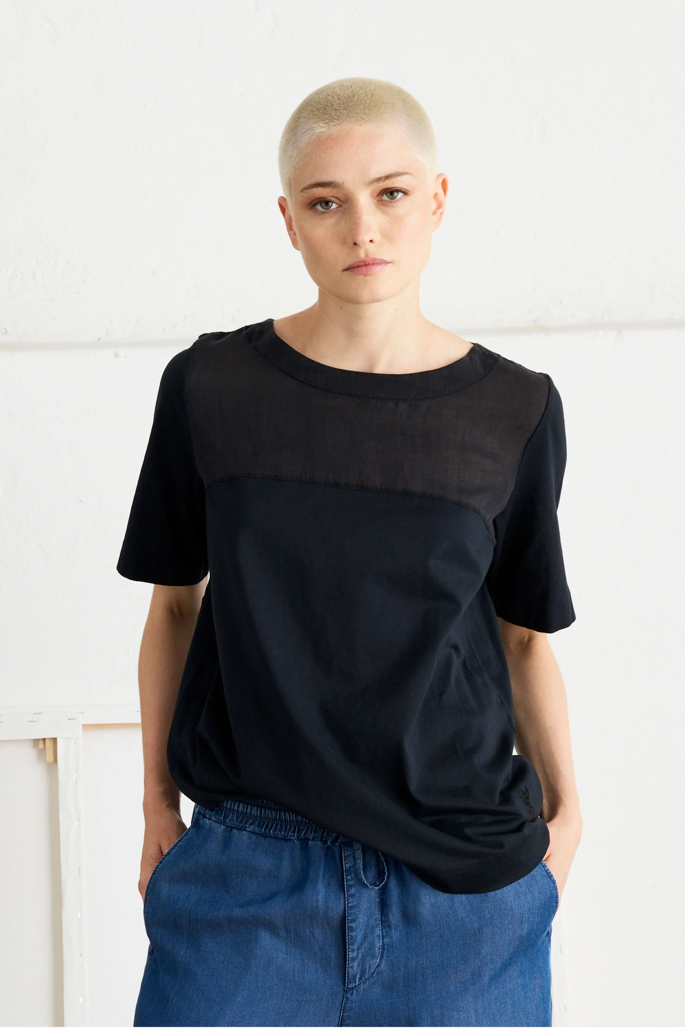 Boat Neck T-Shirt Garment-Dyed 36WU 2791