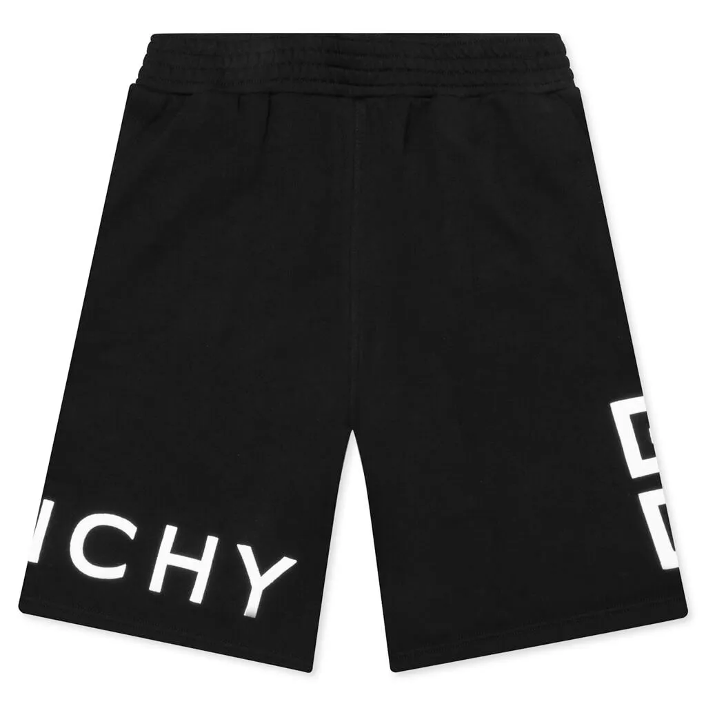 Boxing Fit Embroidered Shorts - Black