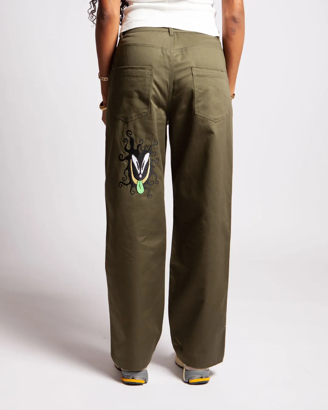 Brain Dead Twisted Snout Embroidered Pant Olive