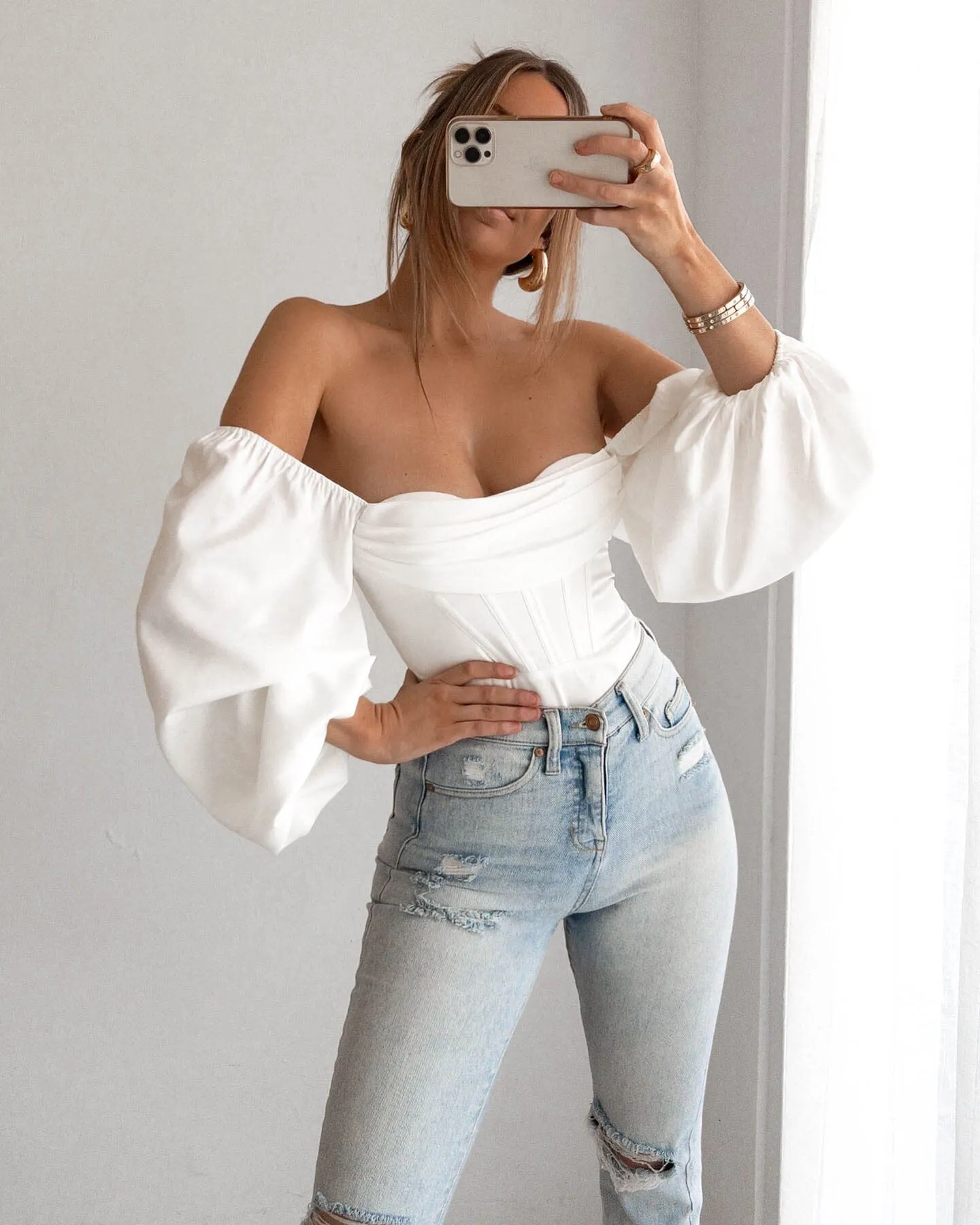 Brielle Bodysuit-White