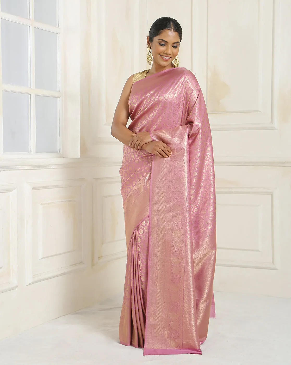 Brocade Zari Jaal Handloom Woven Saree