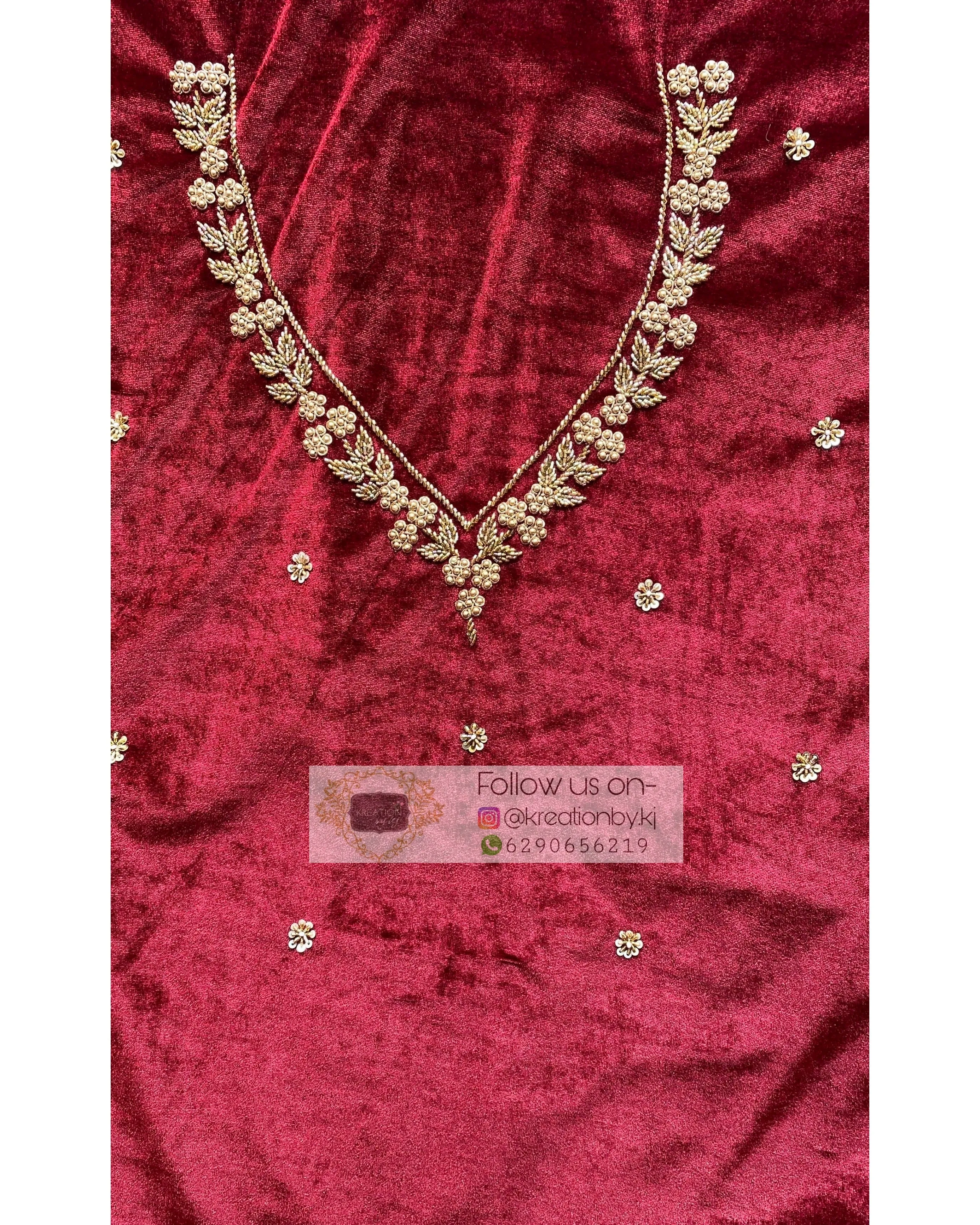 Burgundy Velvet Prajoti Saree