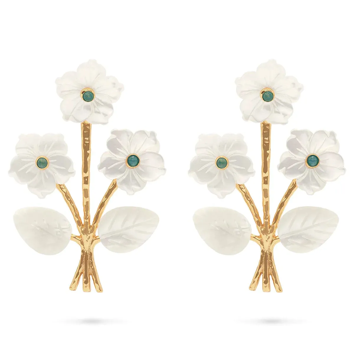 Capucine de Wulf Mermaid Garden Bouquet Post Earrings - MOP/Ocean Jade