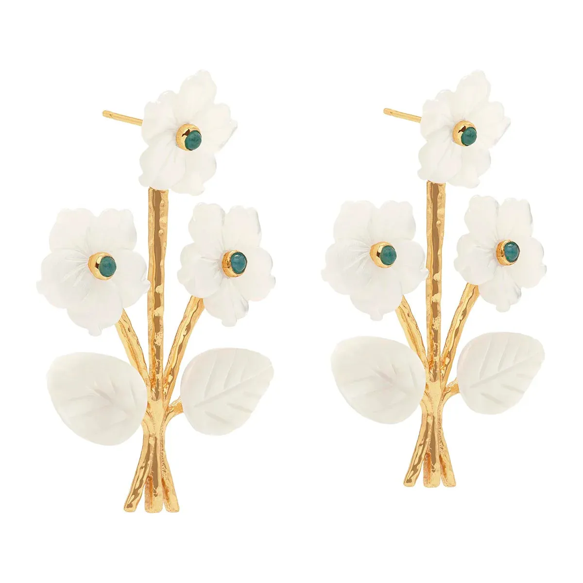 Capucine de Wulf Mermaid Garden Bouquet Post Earrings - MOP/Ocean Jade