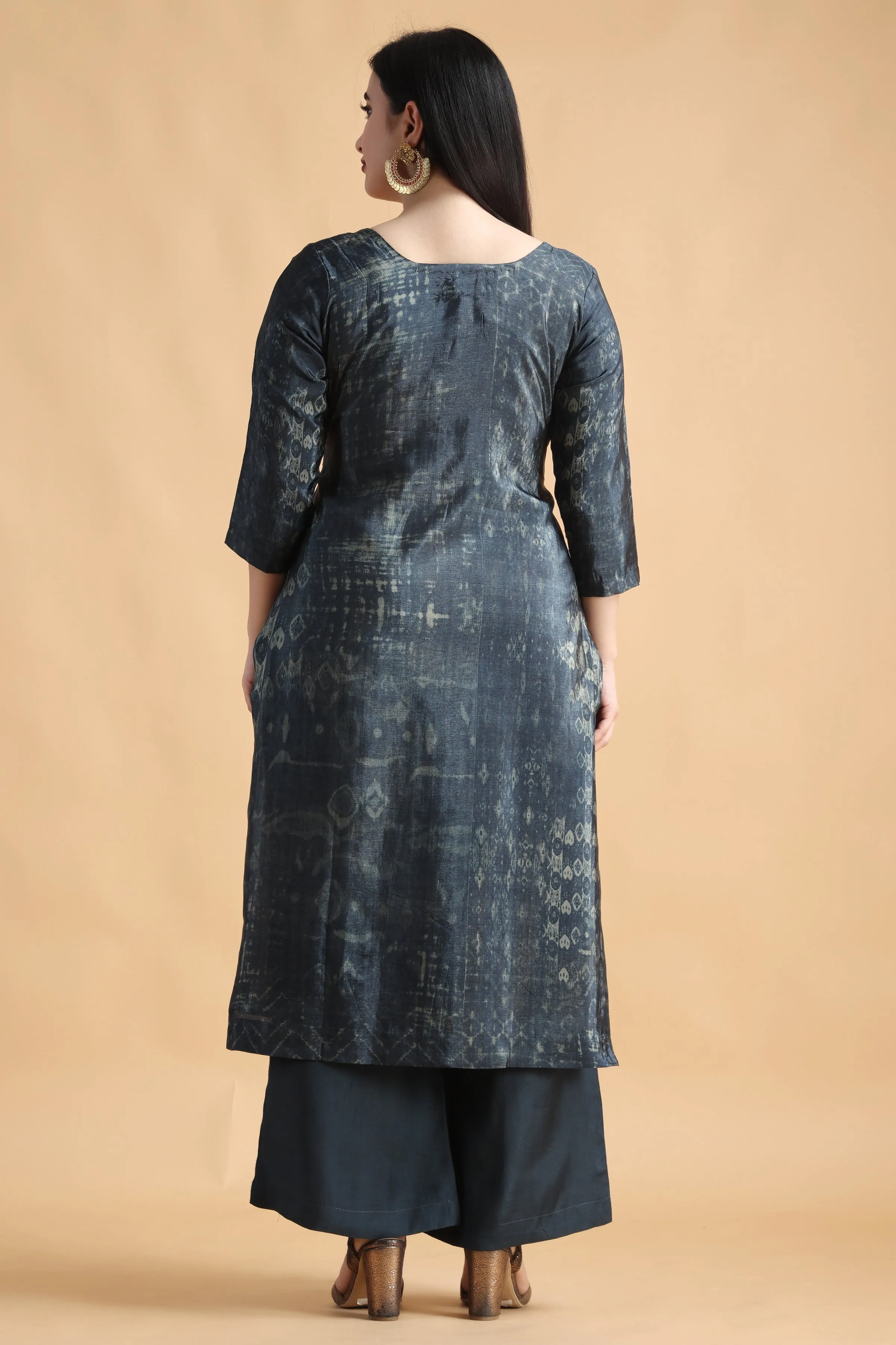 Carbon Blue Digital Dress Material