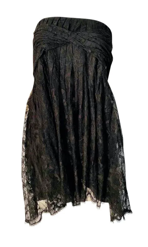 Chanel 05A, 2005 Fall Black Lace Dress/Skirt FR 38