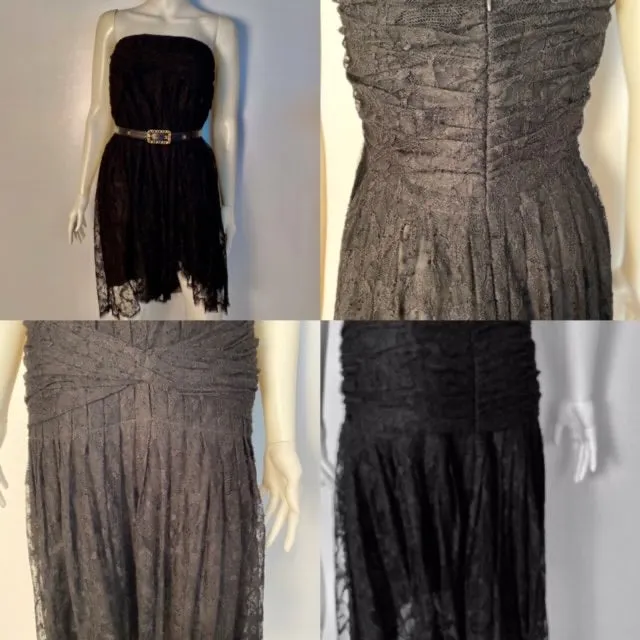 Chanel 05A, 2005 Fall Black Lace Dress/Skirt FR 38