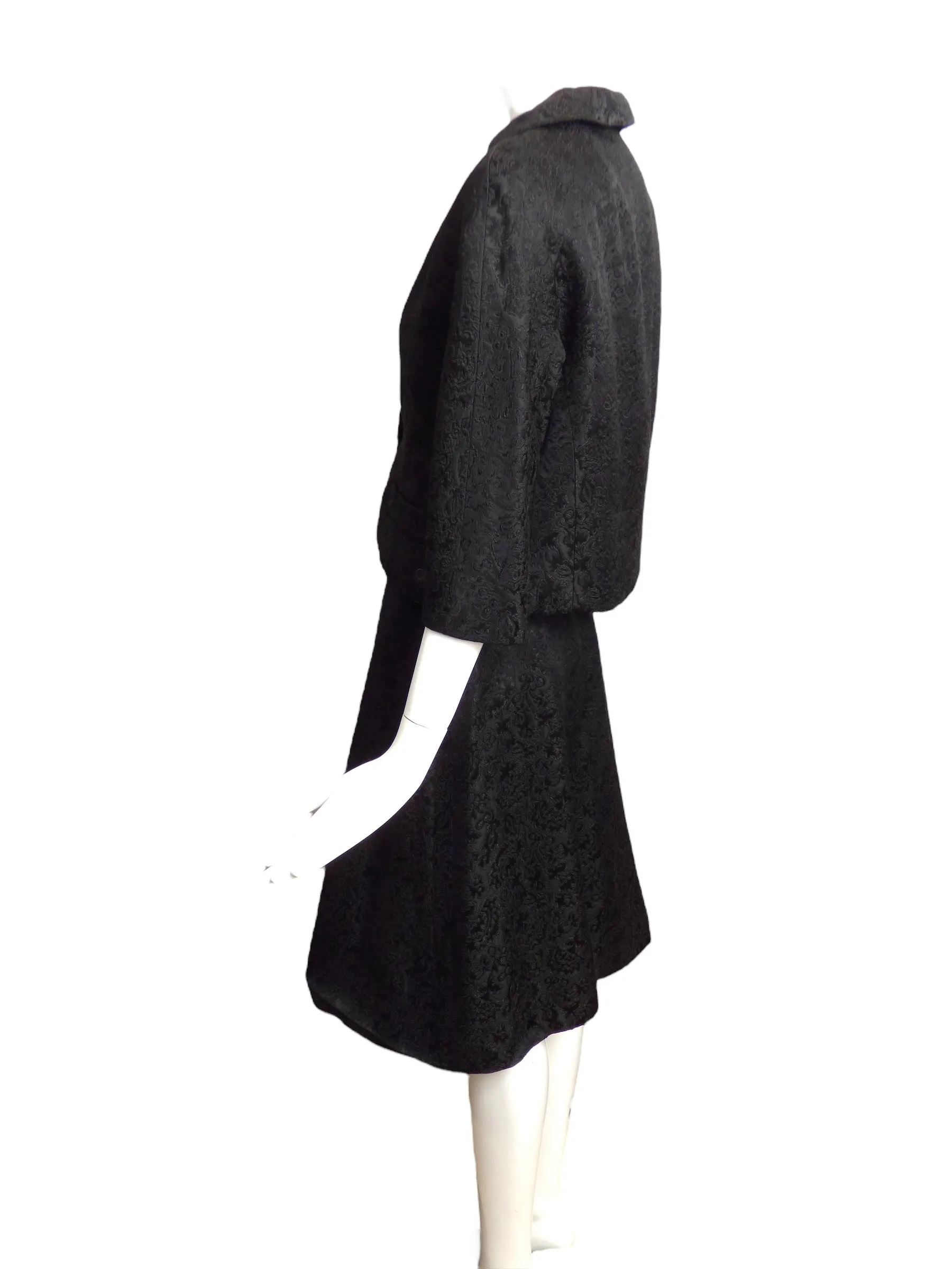 CHRISTIAN DIOR- 1950s 3pc Brocade Skirt Suit, Size 8