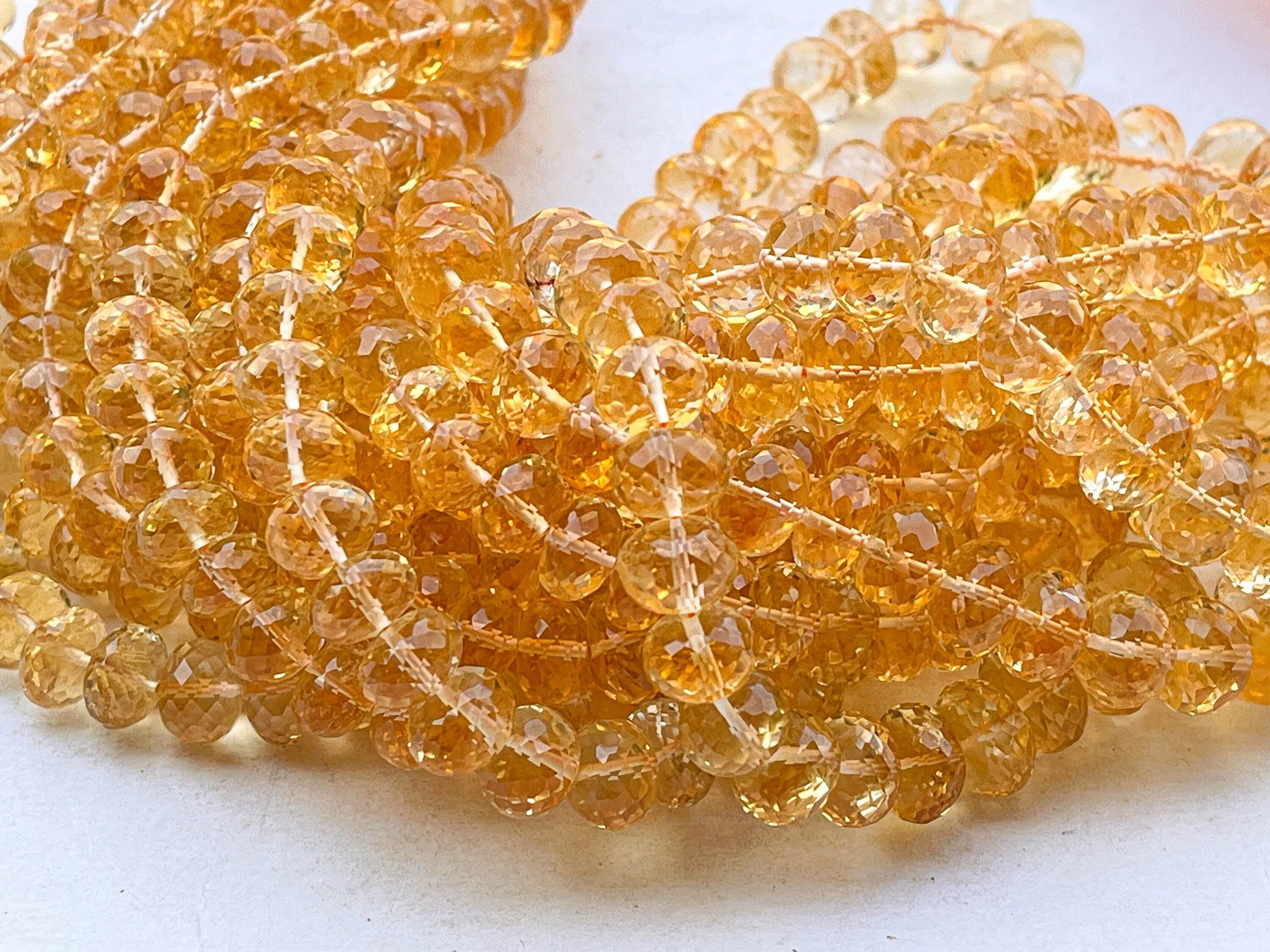 Citrine Faceted Rondelle Shape Beads