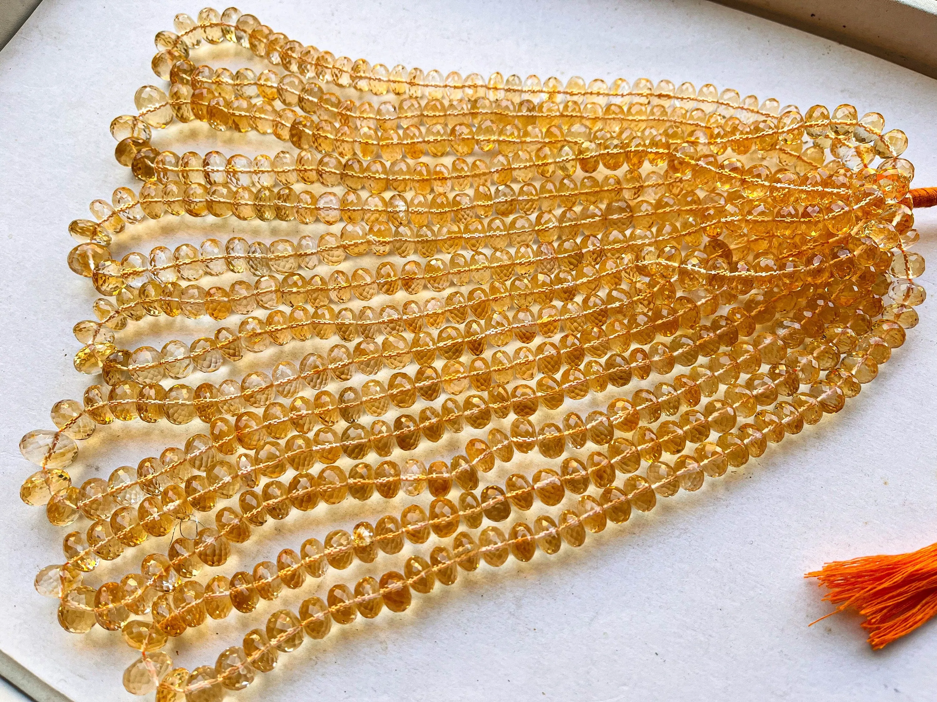 Citrine Faceted Rondelle Shape Beads