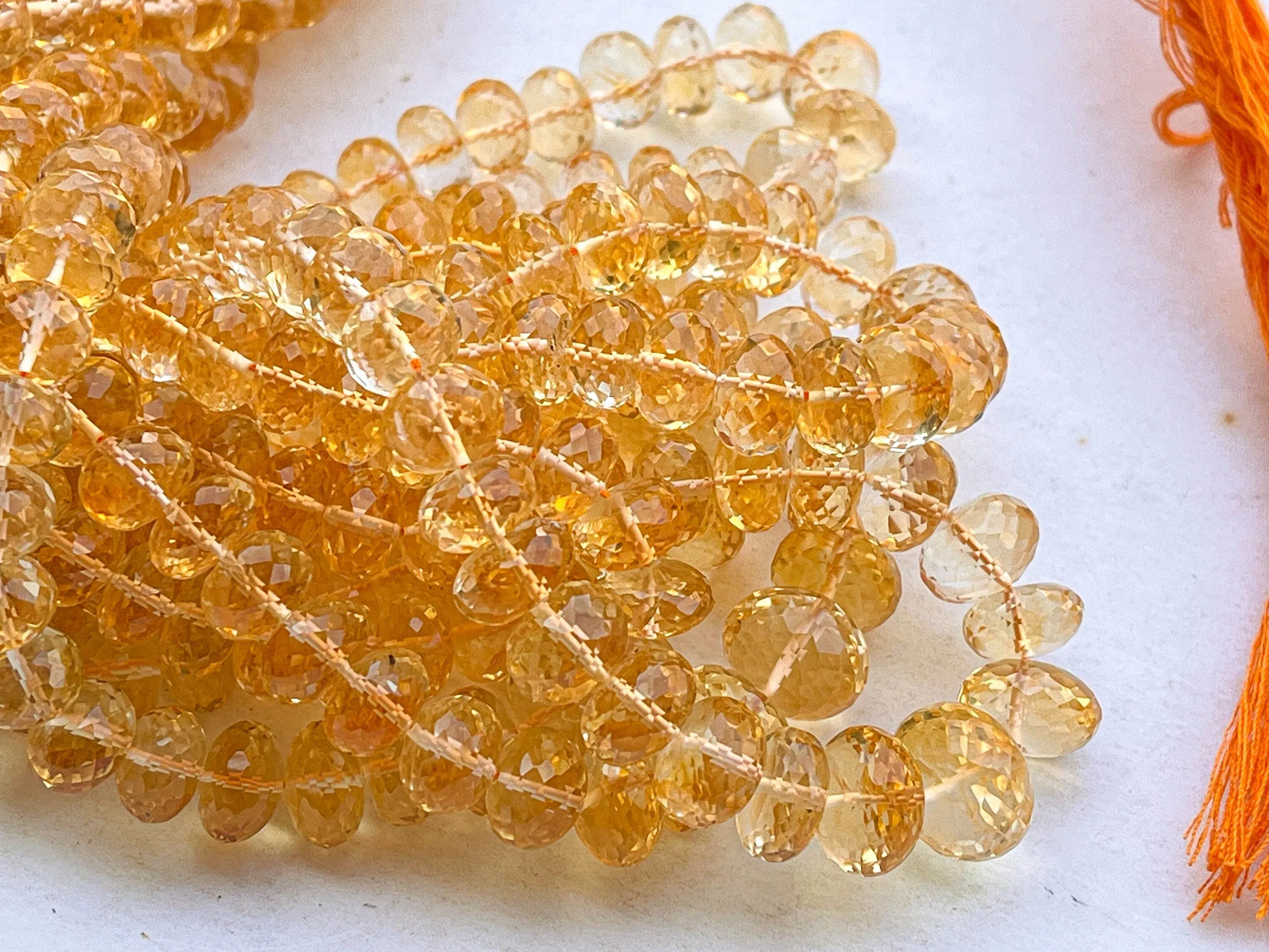 Citrine Faceted Rondelle Shape Beads