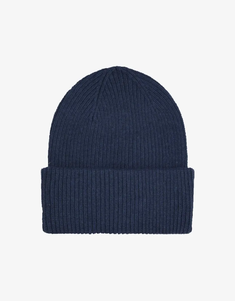 Colorful Merino Wool Hat Navy Blue