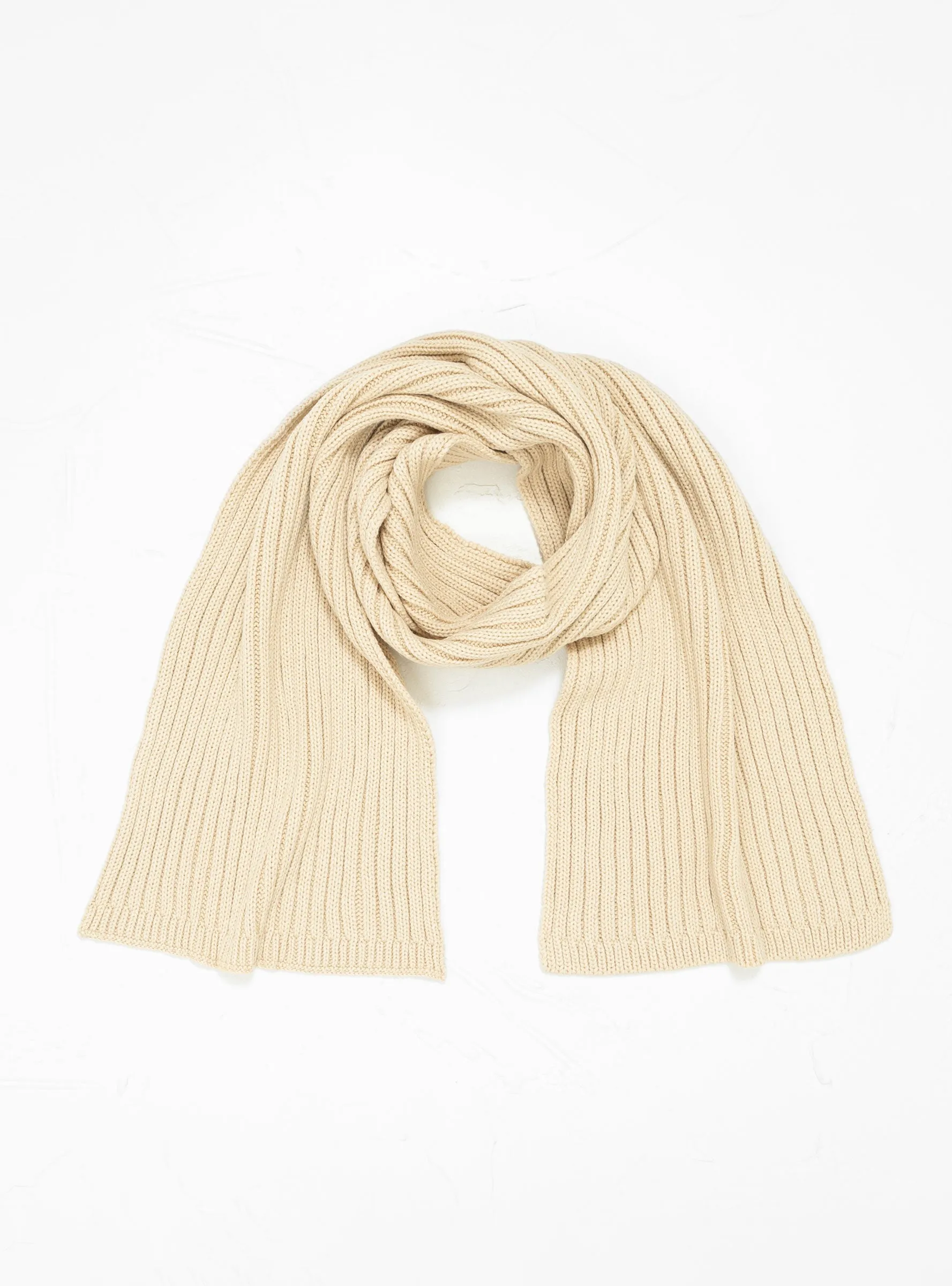 Cozy Chunky Rib Muffler Scarf Light Beige