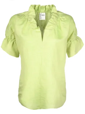 Crosby Washed Linen Shirt Key Lime Green