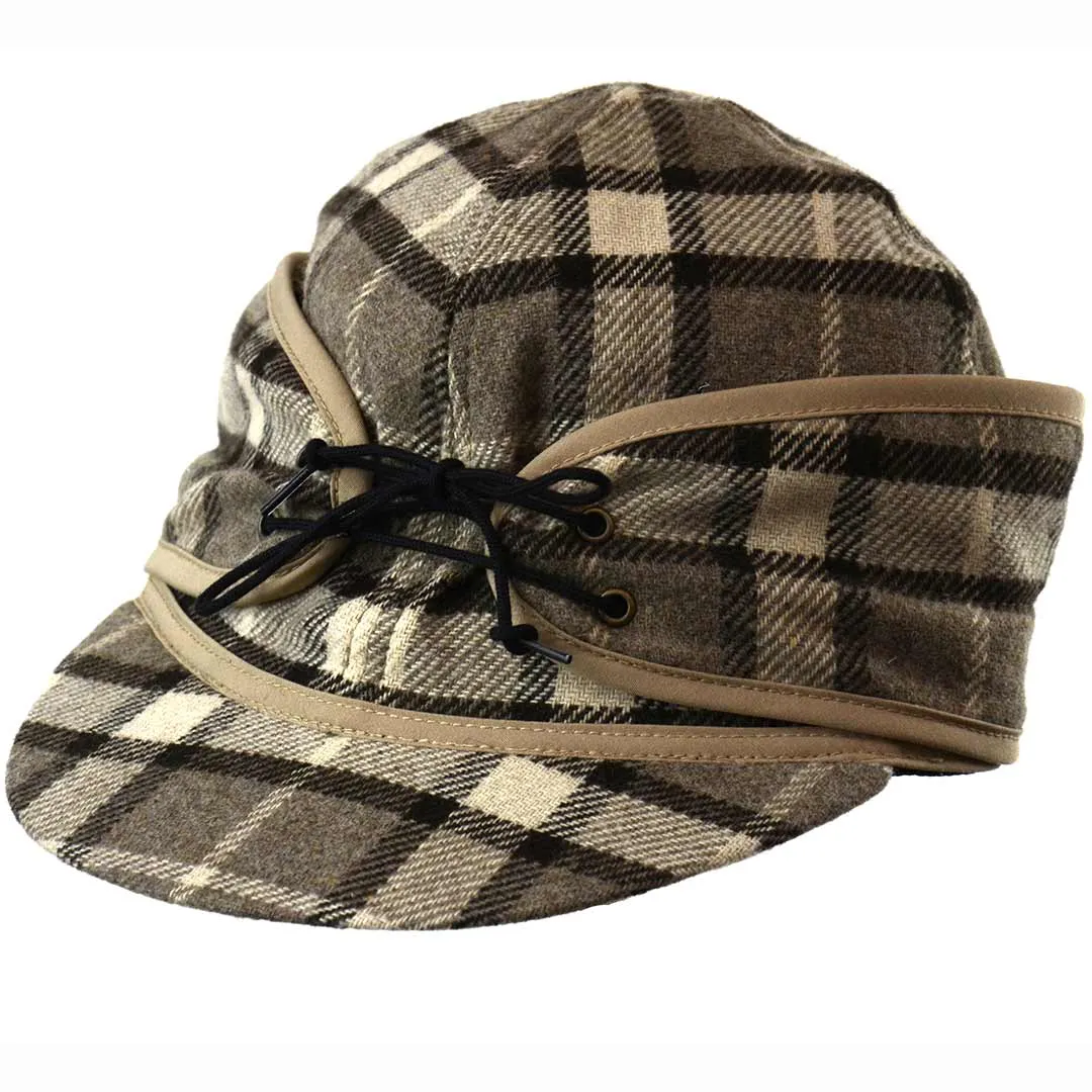 Crown Cap Women's Wool Plaid Railroad Cap