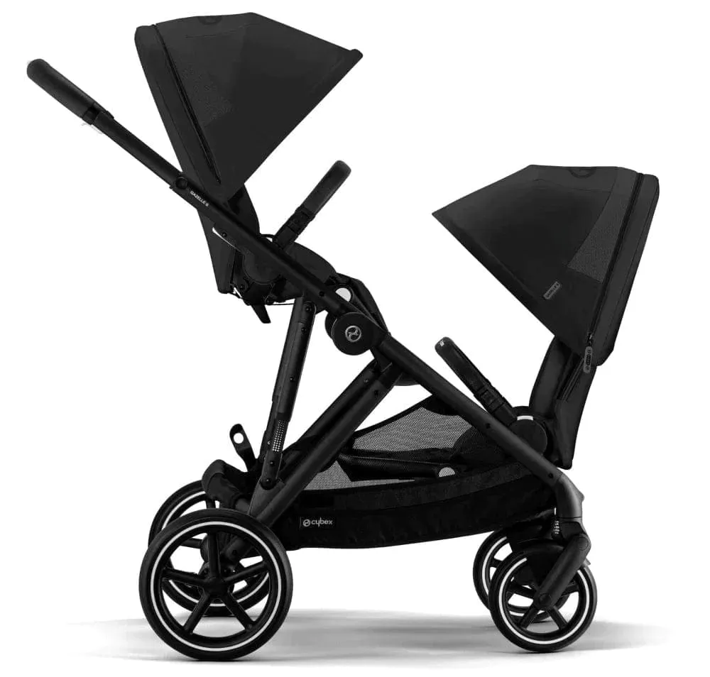 Cybex Gazelle S Twin Pushchair - Black / Moon Black