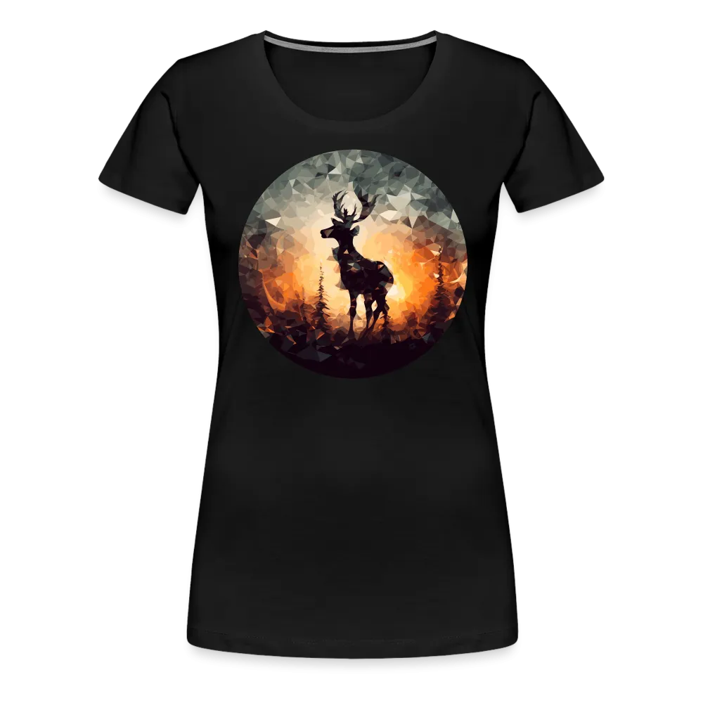 Damen T-Shirt mit Hirschmotiv "Polygon Hirsch"