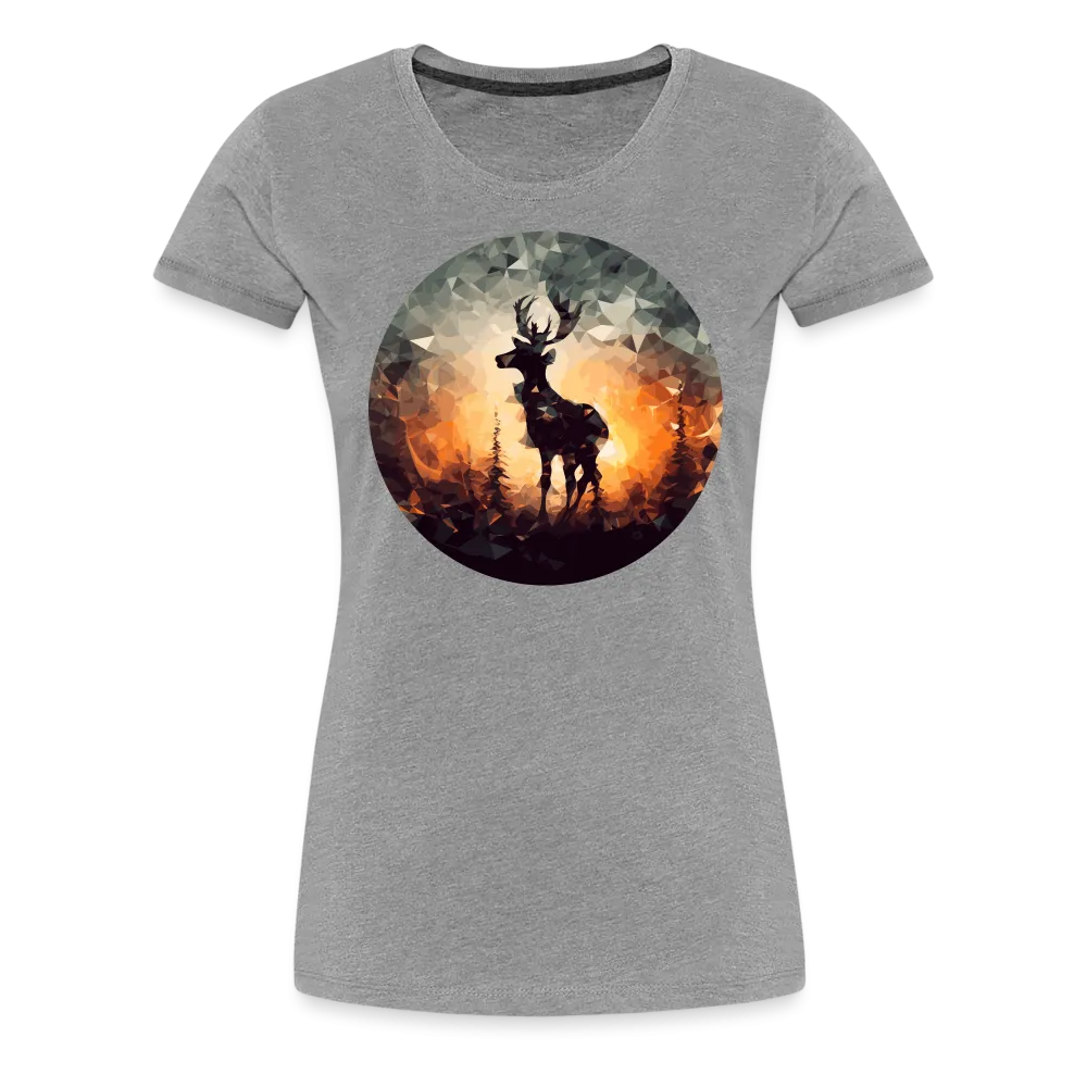 Damen T-Shirt mit Hirschmotiv "Polygon Hirsch"