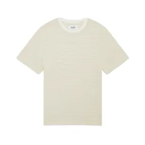 Dean SS Tee Tonal Stripe Ecru